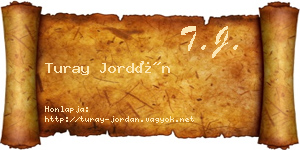 Turay Jordán névjegykártya